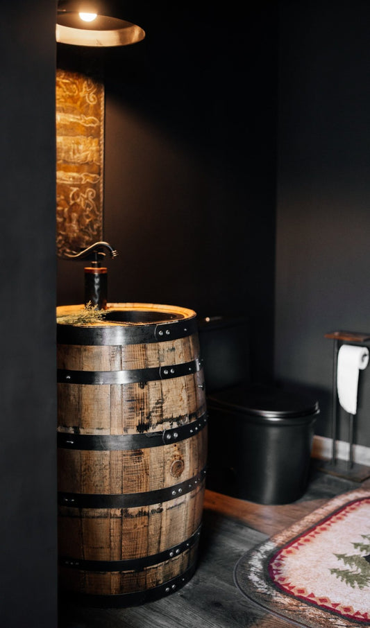 The Charm of a Rustic Barrel Sink Vanity — Function, Craftsmanship, and Western Heritage